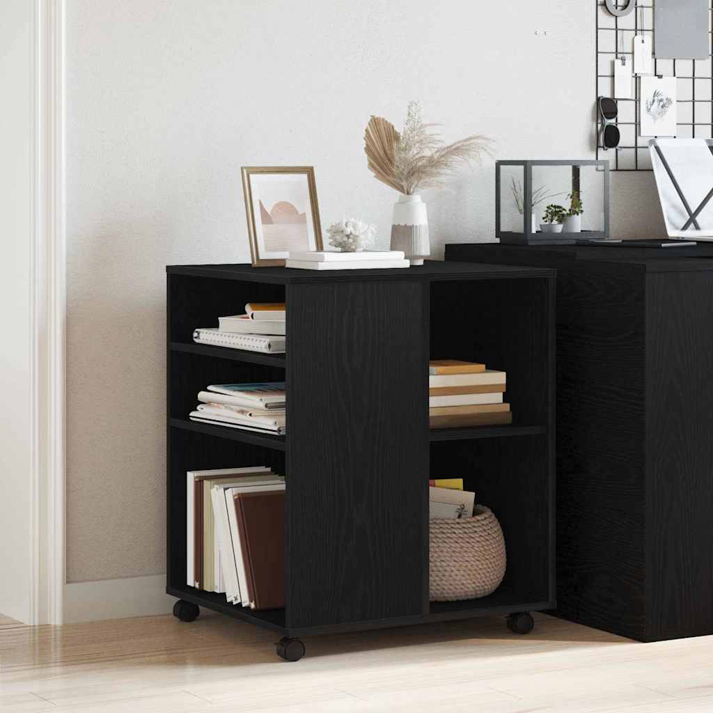 Dulap de depozitare cu roata Stejar negru 60 x 53 x 72.5 cm GartenMobel Dekor