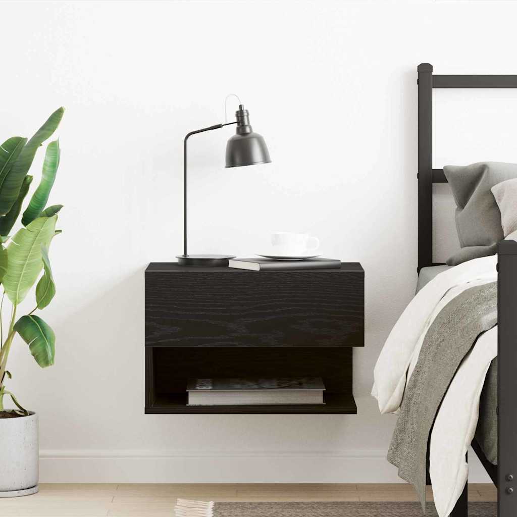 Dulap de noapte Stejar negru 46 x 29.5 x 30 cm Lemn compozit GartenMobel Dekor