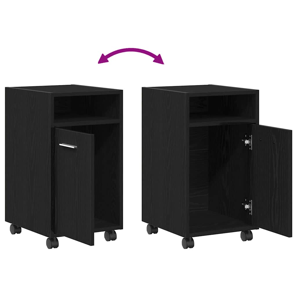 Dulap lateral cu roți cu roata Stejar negru 33 x 38 x 60 cm GartenMobel Dekor