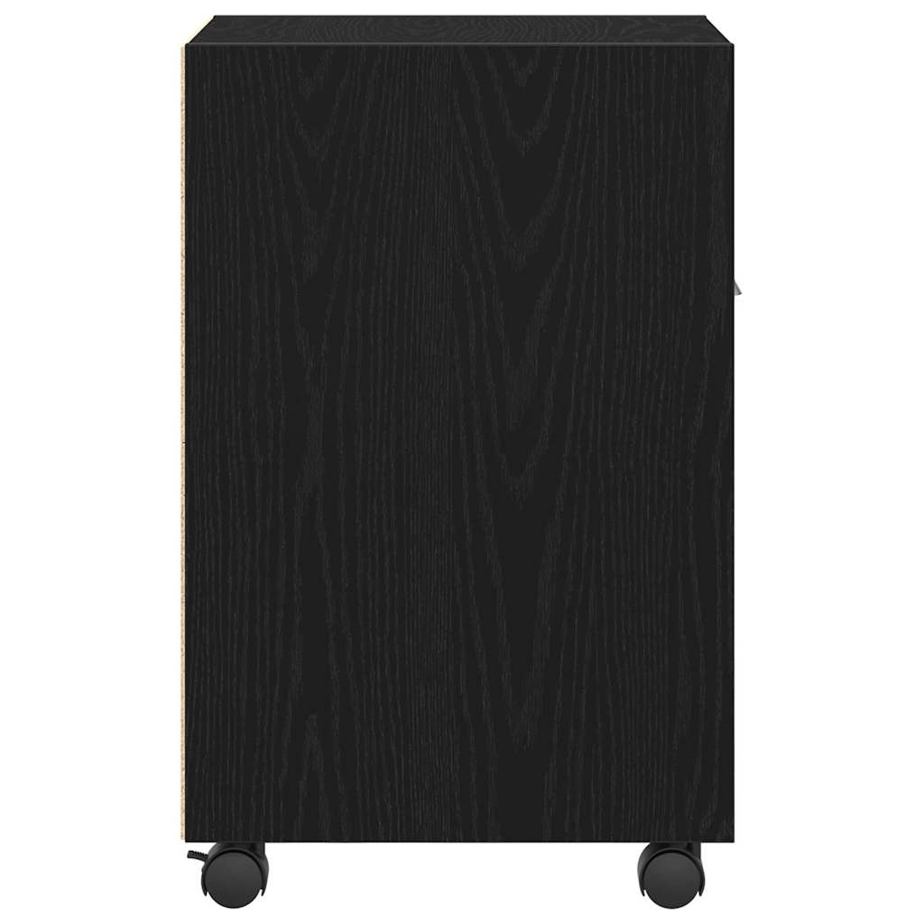 Dulap lateral cu roți cu roata Stejar negru 33 x 38 x 60 cm GartenMobel Dekor