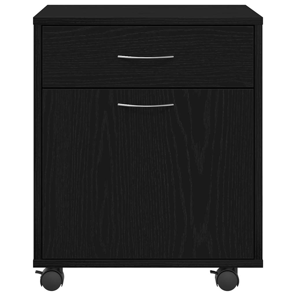 Dulap pe roți Stejar negru 45 x 38 x 54 cm Lemn compozit GartenMobel Dekor