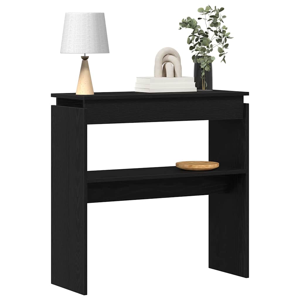 Masă de consolă Stejar negru 80 x 30 x 80 cm Lemn compozit GartenMobel Dekor