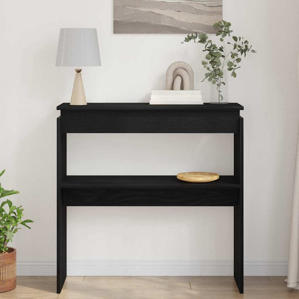 Masă de consolă Stejar negru 80 x 30 x 80 cm Lemn compozit GartenMobel Dekor
