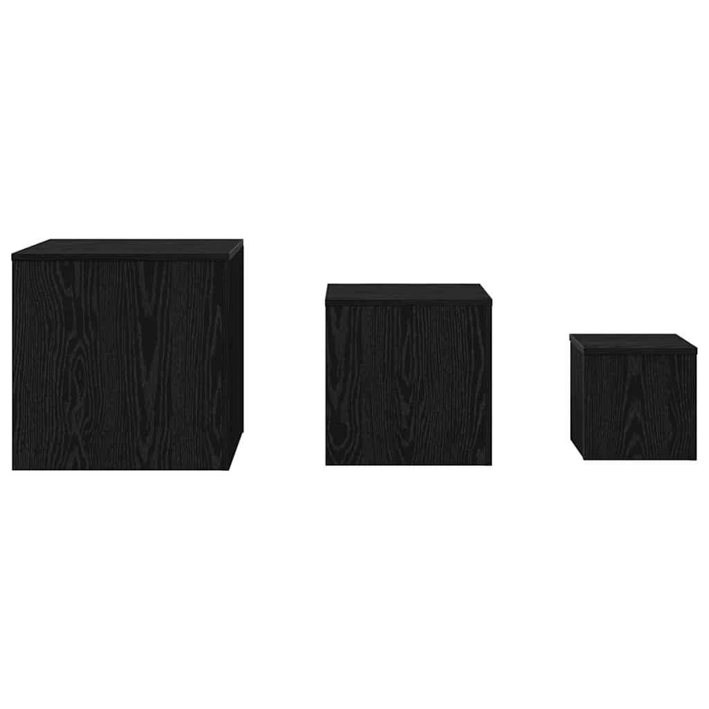 Masa de cuibărit 3 pcs Stejar negru 45 x 45 x 45 cm GartenMobel Dekor
