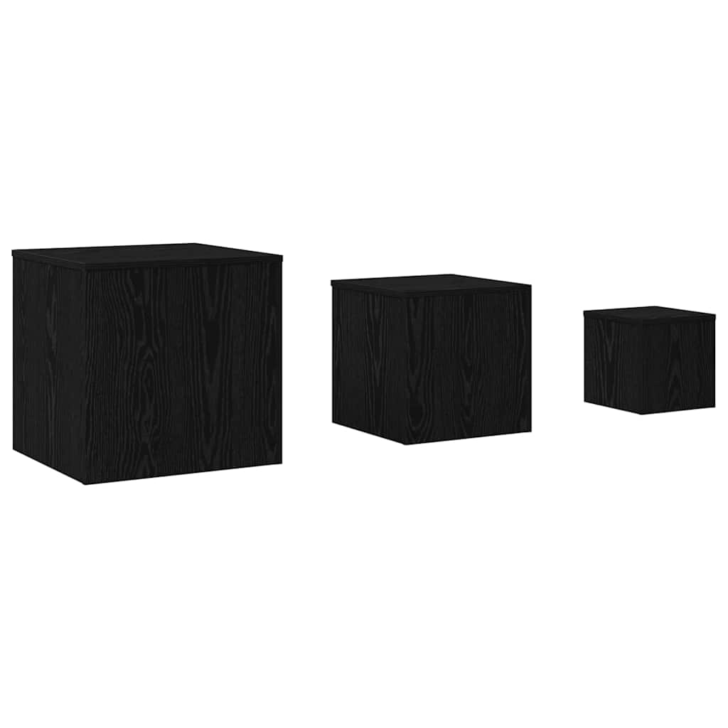 Masa de cuibărit 3 pcs Stejar negru 45 x 45 x 45 cm GartenMobel Dekor