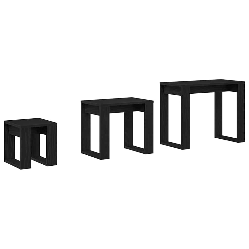 Masa de cuibărit 3 pcs Stejar negru 61 x 28 x 47 cm GartenMobel Dekor