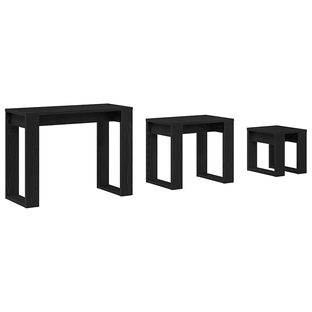 Masa de cuibărit 3 pcs Stejar negru 61 x 28 x 47 cm GartenMobel Dekor