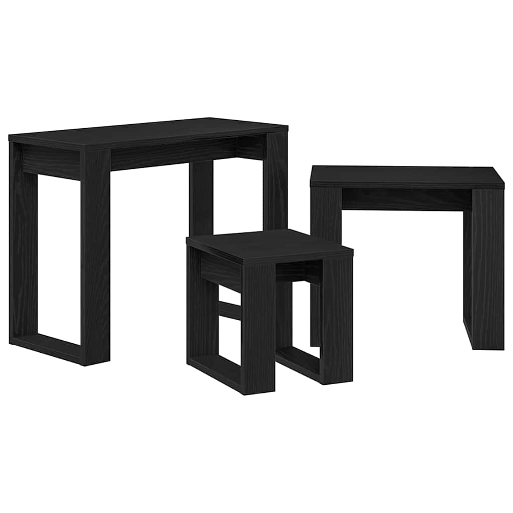Masa de cuibărit 3 pcs Stejar negru 61 x 28 x 47 cm GartenMobel Dekor