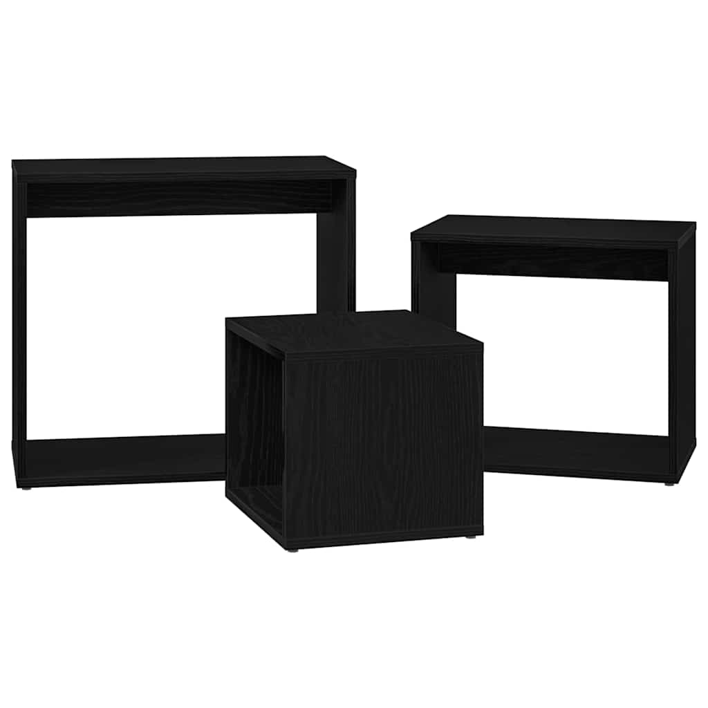 Masa de cuibărit Altele 3 pcs Stejar Negru 55 x 30 x 50 cm GartenMobel Dekor