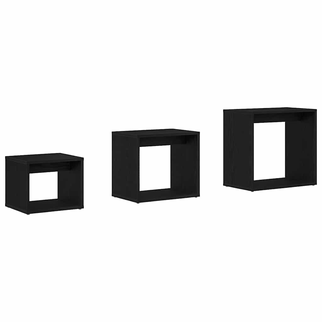 Masa de cuibărit Altele 3 pcs Stejar Negru 55 x 30 x 50 cm GartenMobel Dekor