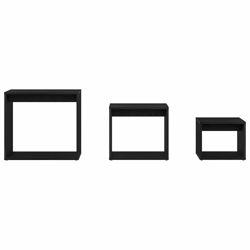 Masa de cuibărit Altele 3 pcs Stejar Negru 55 x 30 x 50 cm GartenMobel Dekor