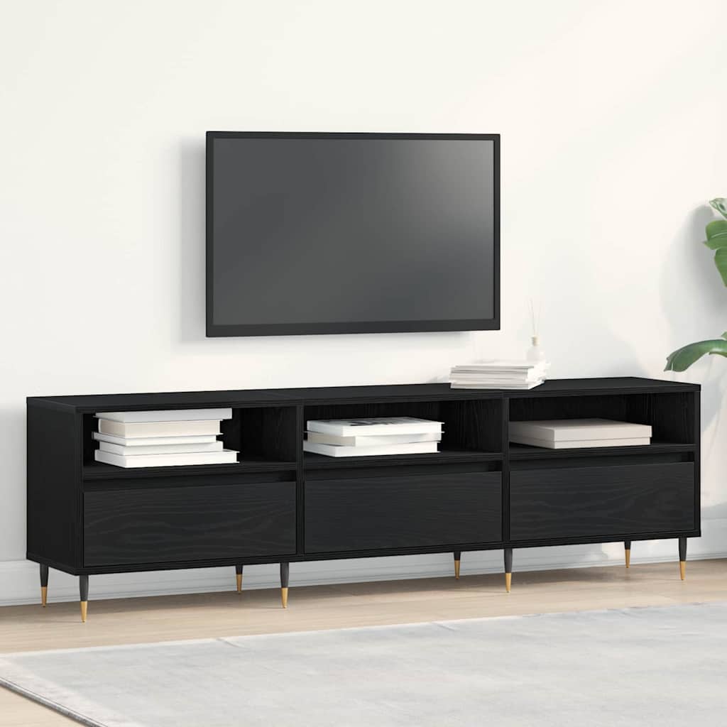 Cabinet TV Stejar negru 150 x 30 x 44.5 cm Lemn compozit GartenMobel Dekor