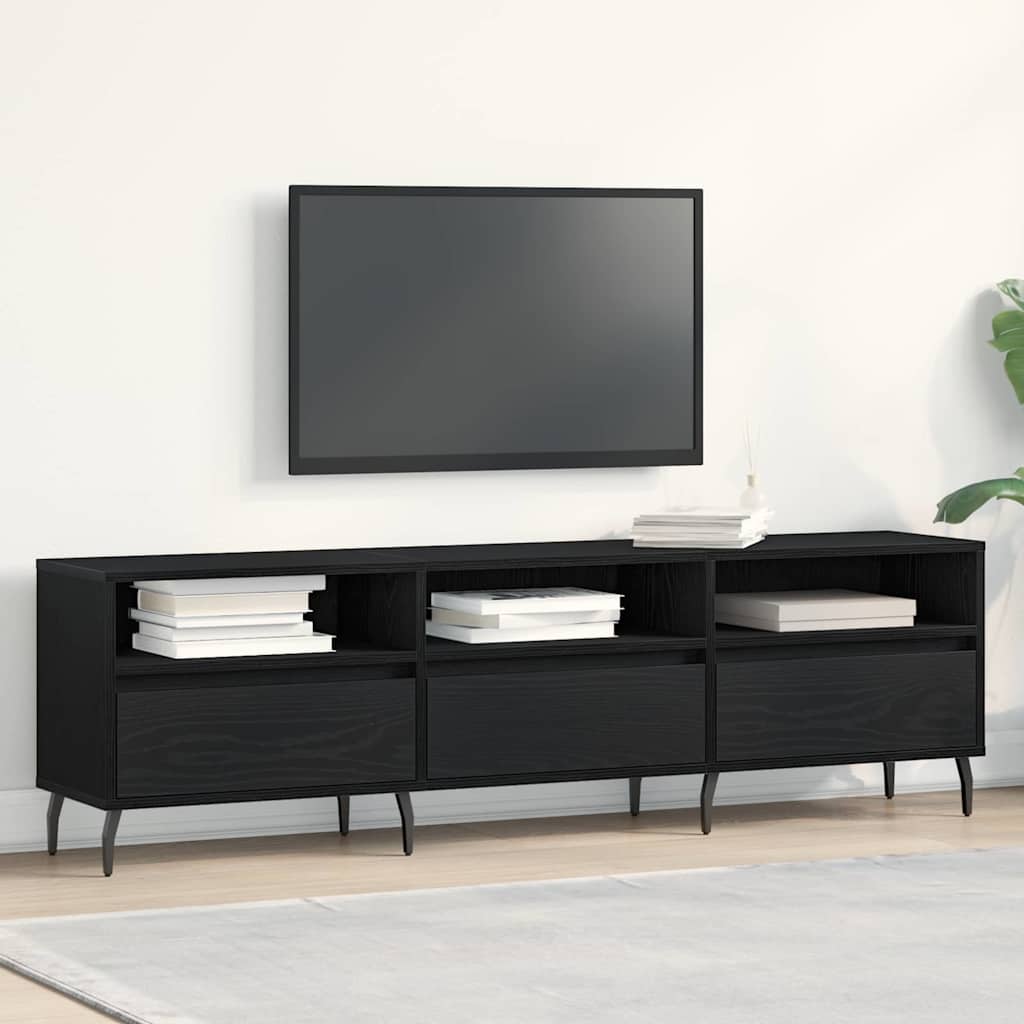 Cabinet TV Stejar negru 150 x 30 x 44.5 cm Lemn compozit GartenMobel Dekor