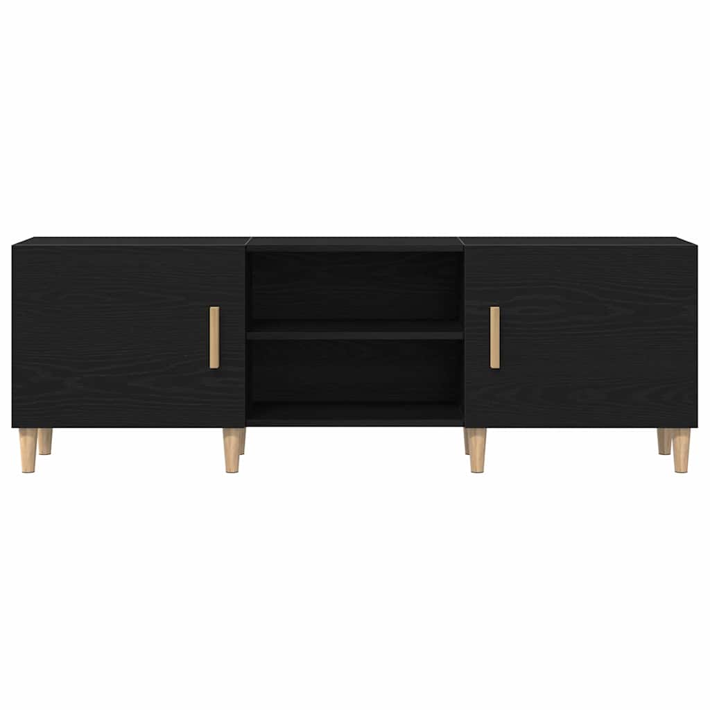 Dulap TV Stejar negru 150 x 30 x 50 cm Lemn compozit GartenMobel Dekor