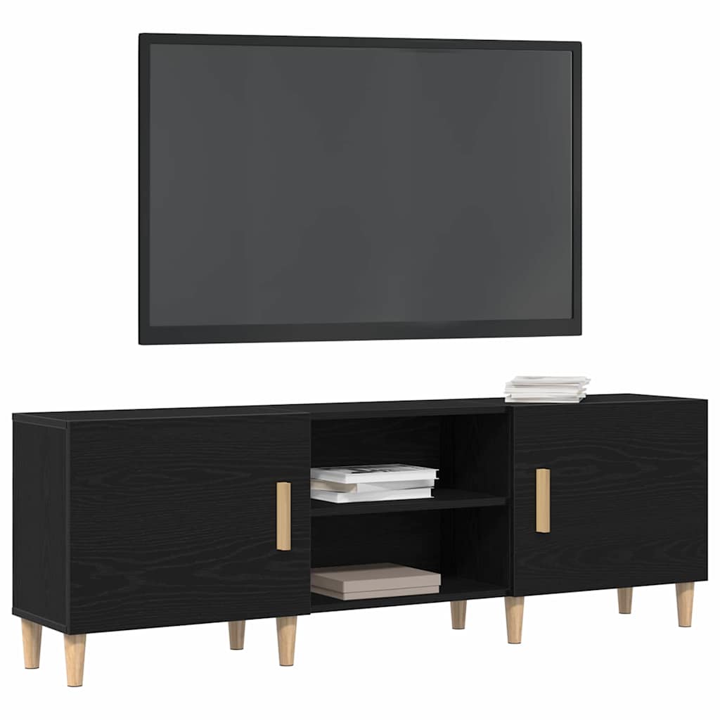 Dulap TV Stejar negru 150 x 30 x 50 cm Lemn compozit GartenMobel Dekor