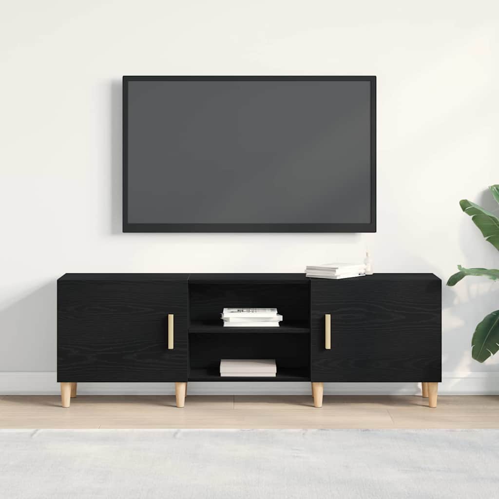 Dulap TV Stejar negru 150 x 30 x 50 cm Lemn compozit GartenMobel Dekor