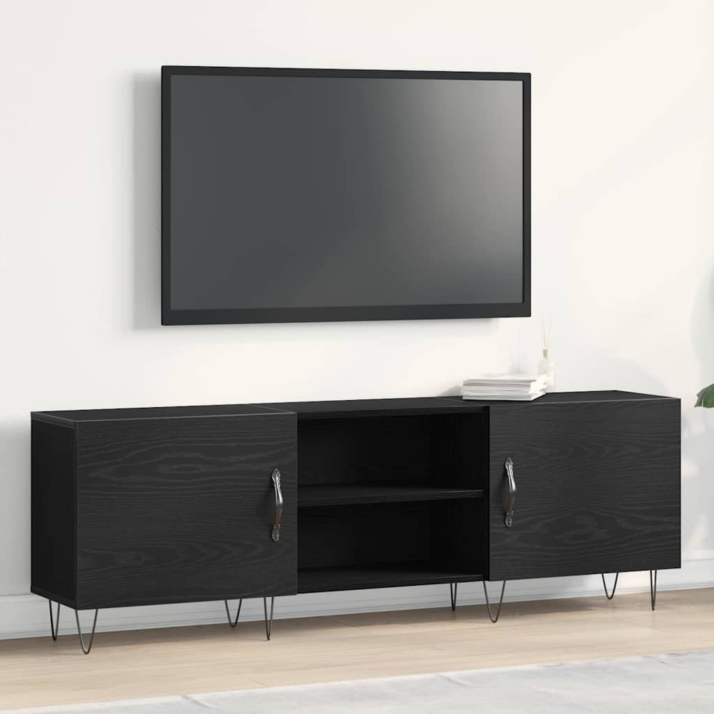 Cabinet TV Stejar negru 150 x 30 x 50 cm Lemn compozit GartenMobel Dekor