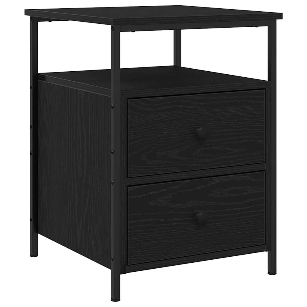 Cabinet de noptieră 2 pcs Stejar negru 44 x 45 x 60 cm GartenMobel Dekor