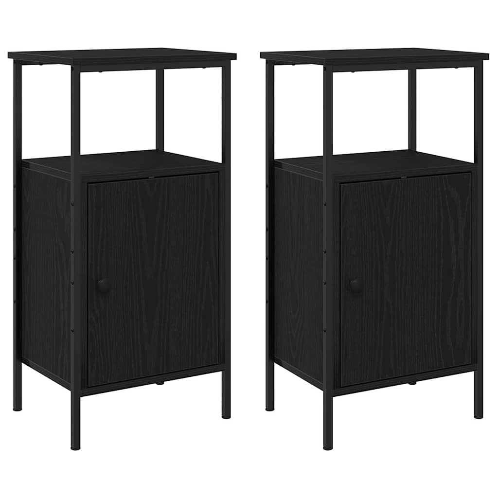 Dulap de noapte 2 pcs Stejar negru 41 x 31 x 80 cm GartenMobel Dekor