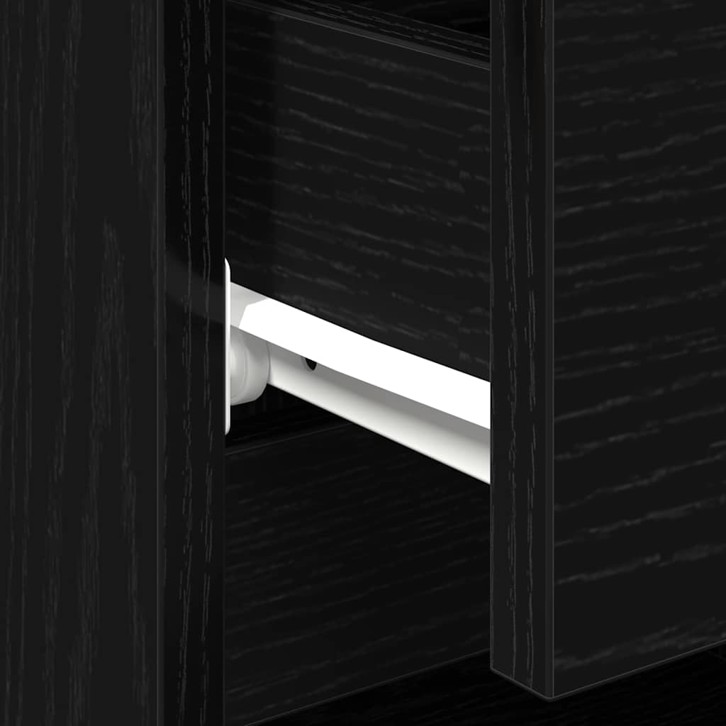 Dulap de noapte cu sertar 2 pcs Stejar negru GartenMobel Dekor