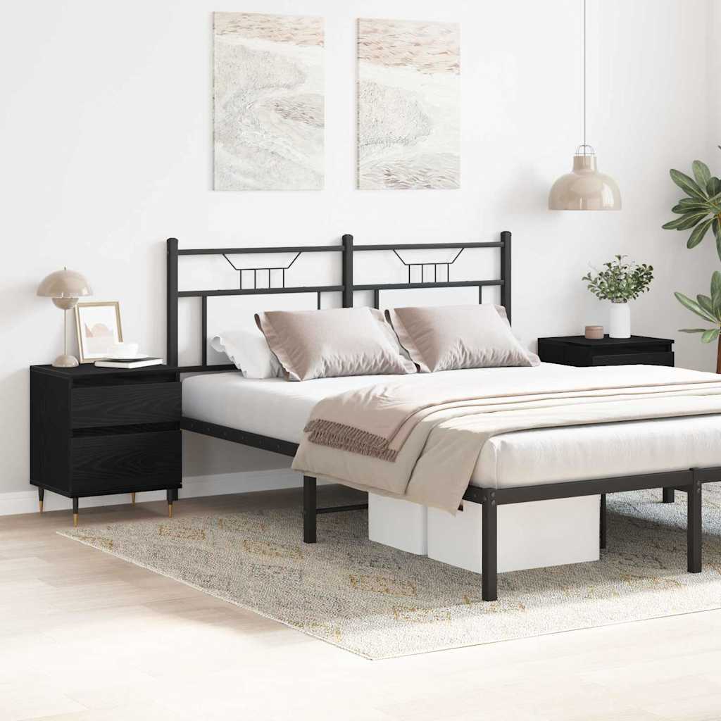 Dulap de noapte cu sertar 2 pcs Stejar negru GartenMobel Dekor