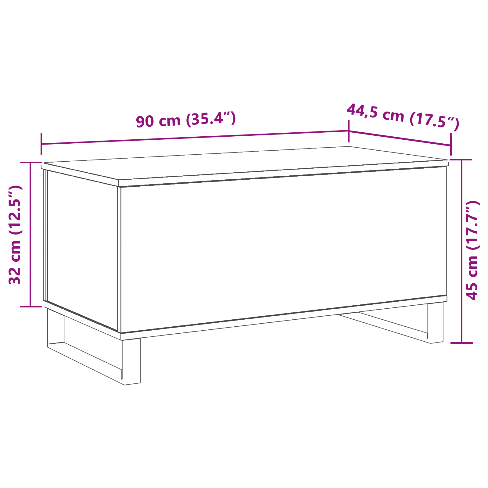 Masă de Cafea Stejar negru 90 x 44.5 x 45 cm Lemn compozit GartenMobel Dekor