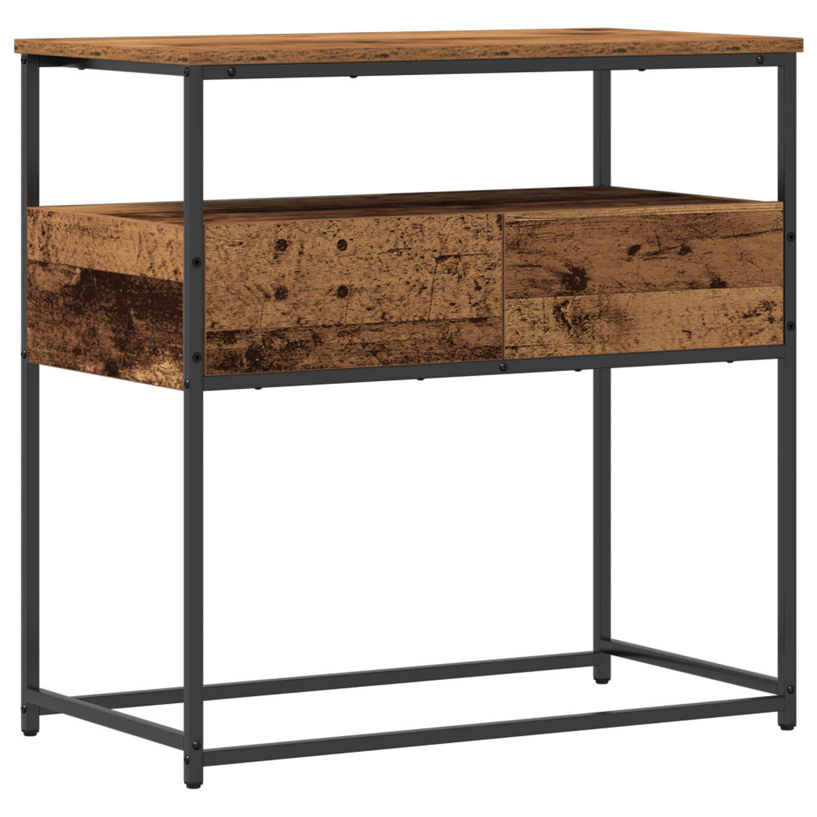Masă de Consolă Lemn Vechi 75 x 40 x 75 cm Lemn compus și metal GartenMobel Dekor