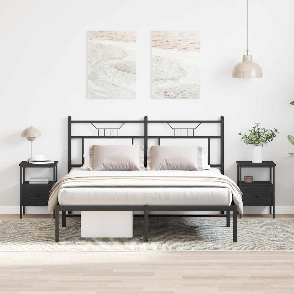 Noptieră cu sertar 2 pcs Stejar negru 34 x 36 x 50 cm GartenMobel Dekor