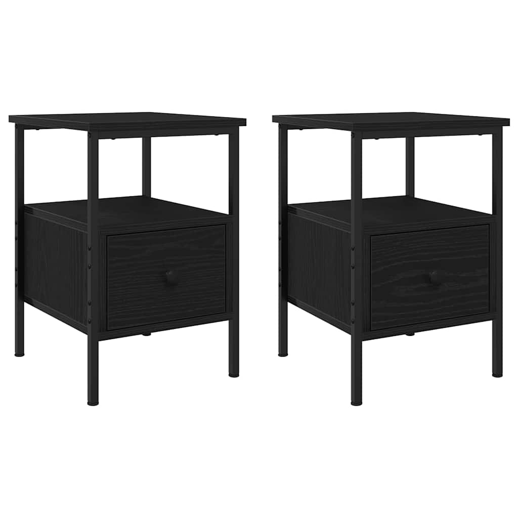 Noptieră cu sertar 2 pcs Stejar negru 34 x 36 x 50 cm GartenMobel Dekor