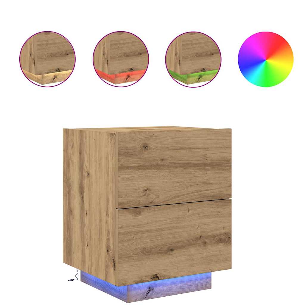 Dulap de noapte cu sertar 2 pcs stejar artizanal GartenMobel Dekor