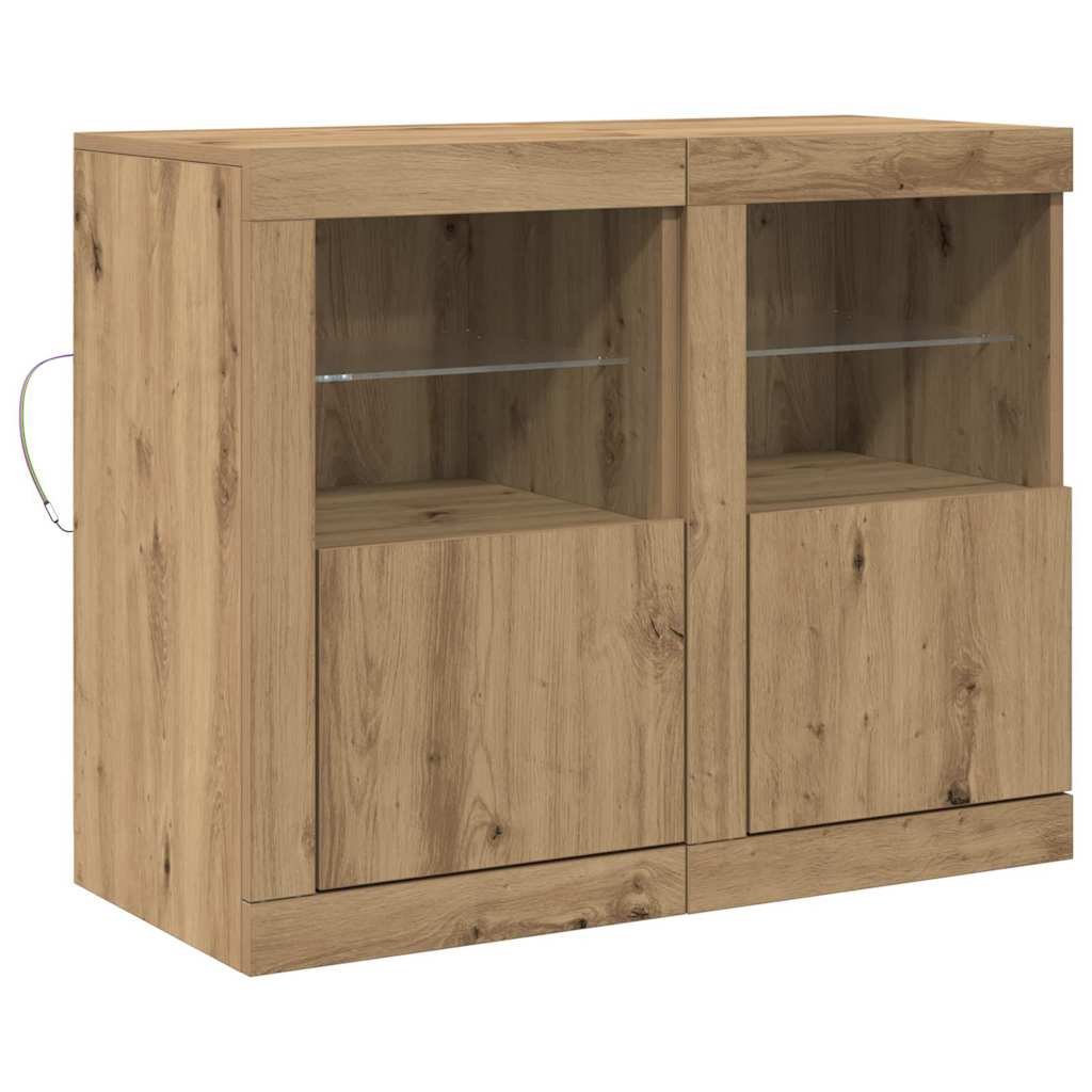 Dulap lateral 2 pcs stejar artizanal 41 x 37 x 67 cm GartenMobel Dekor
