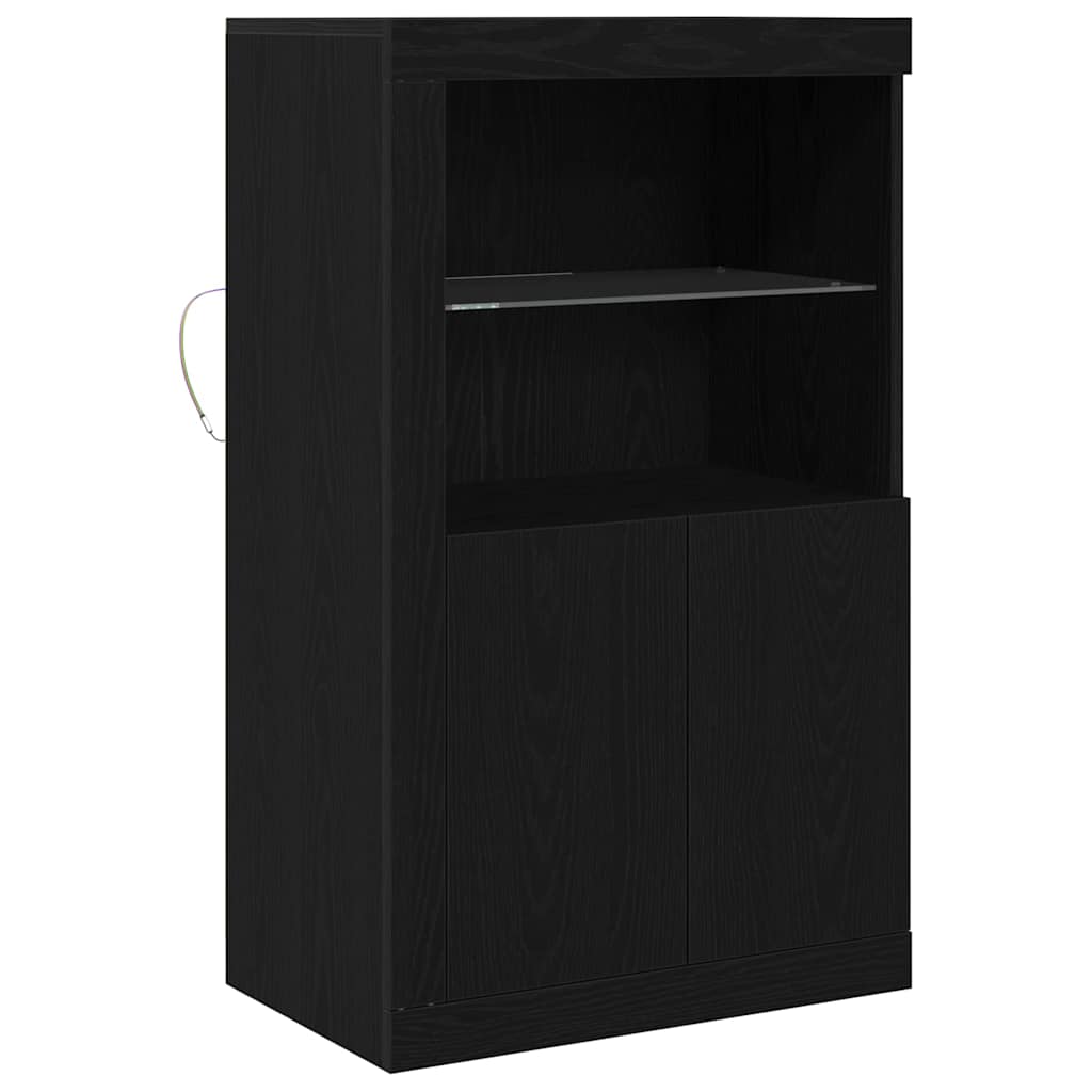Dulap lateral Stejar negru 60.5 x 37 x 100 cm Lemn compozit GartenMobel Dekor