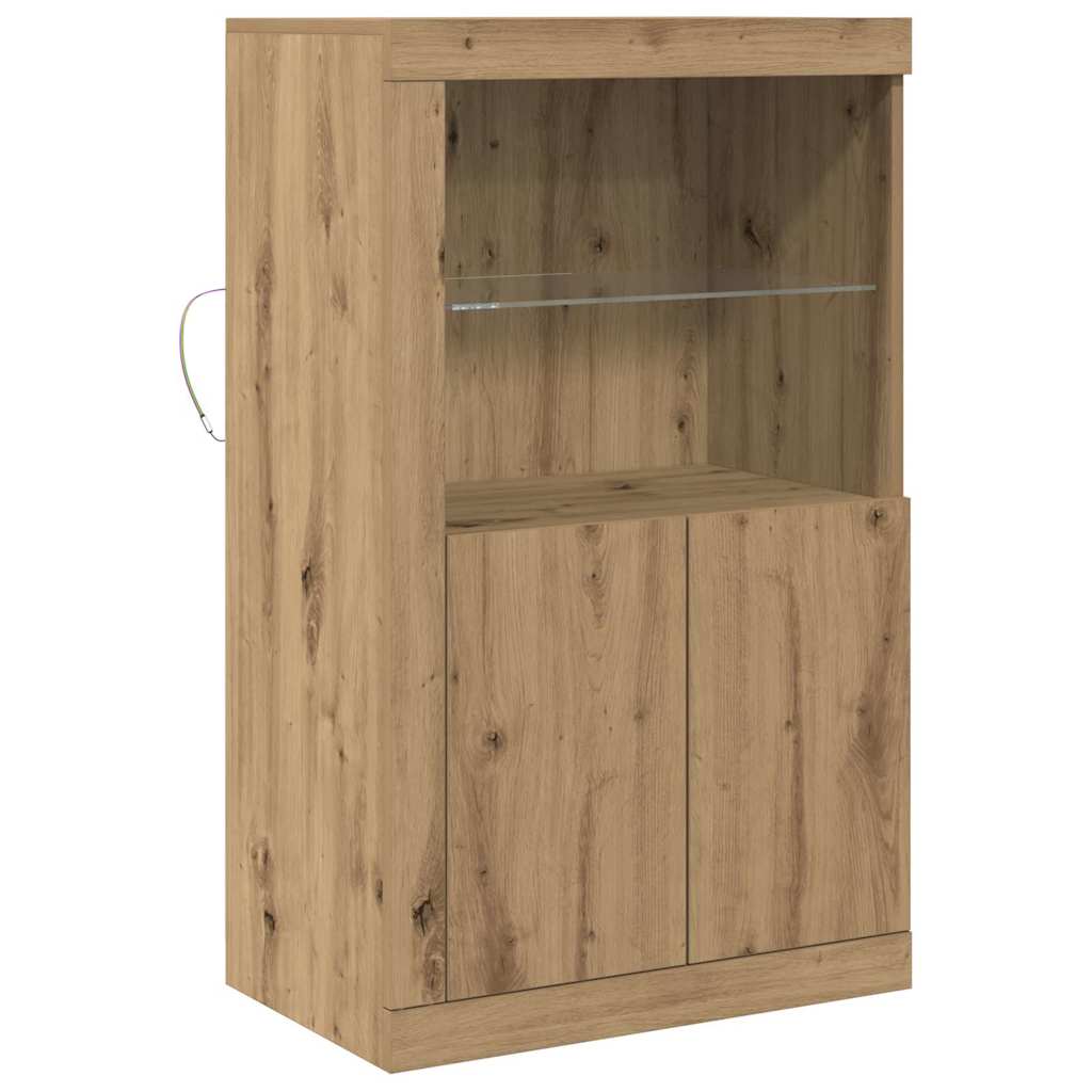 Dulap lateral stejar artizanal 60.5 x 37 x 100 cm Lemn compozit GartenMobel Dekor