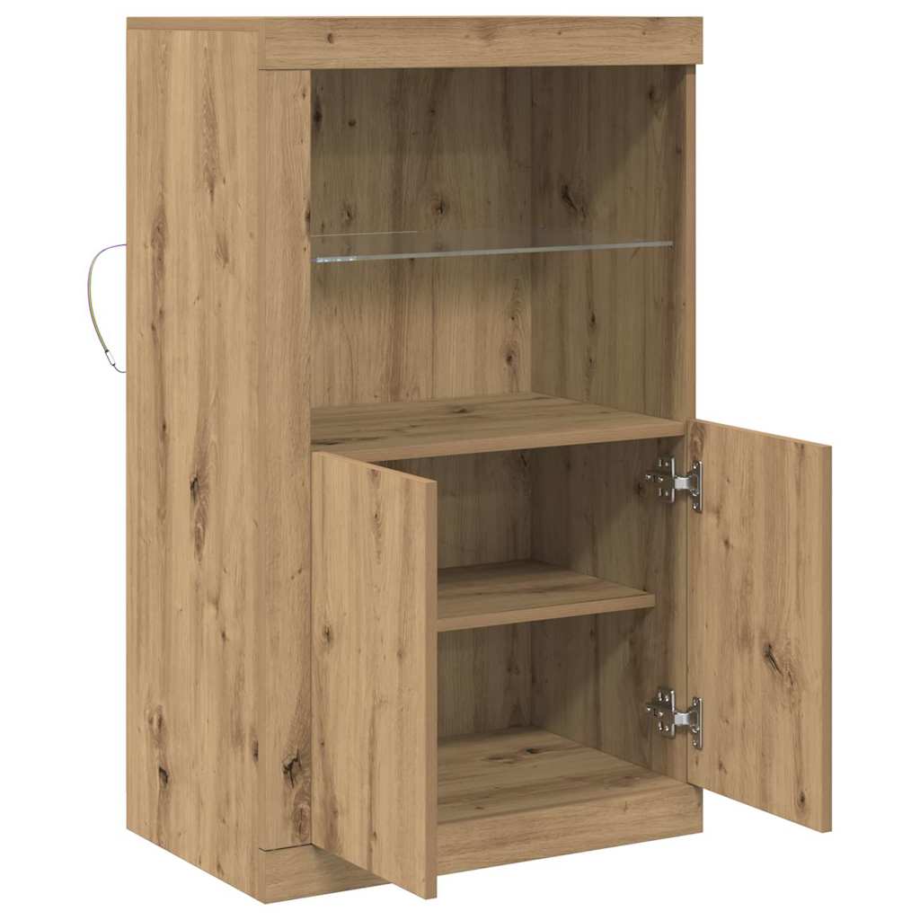 Dulap lateral stejar artizanal 60.5 x 37 x 100 cm Lemn compozit GartenMobel Dekor