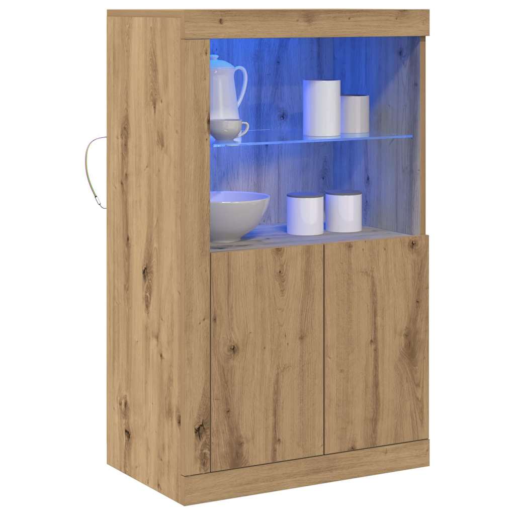 Dulap lateral stejar artizanal 60.5 x 37 x 100 cm Lemn compozit GartenMobel Dekor