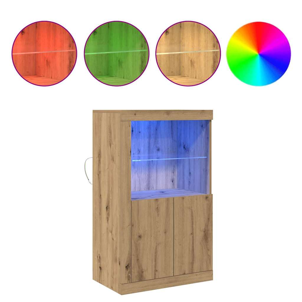 Dulap lateral stejar artizanal 60.5 x 37 x 100 cm Lemn compozit GartenMobel Dekor