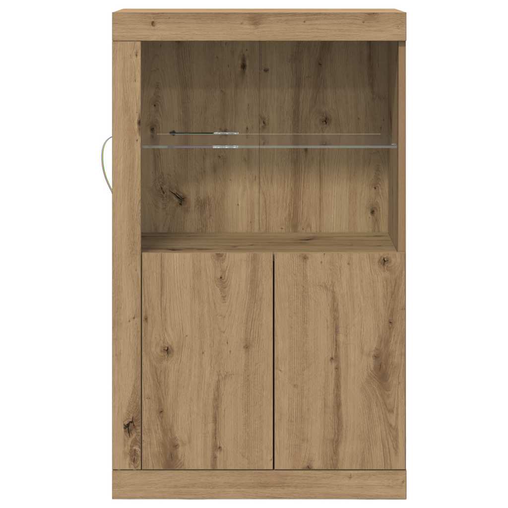 Dulap lateral stejar artizanal 60.5 x 37 x 100 cm Lemn compozit GartenMobel Dekor