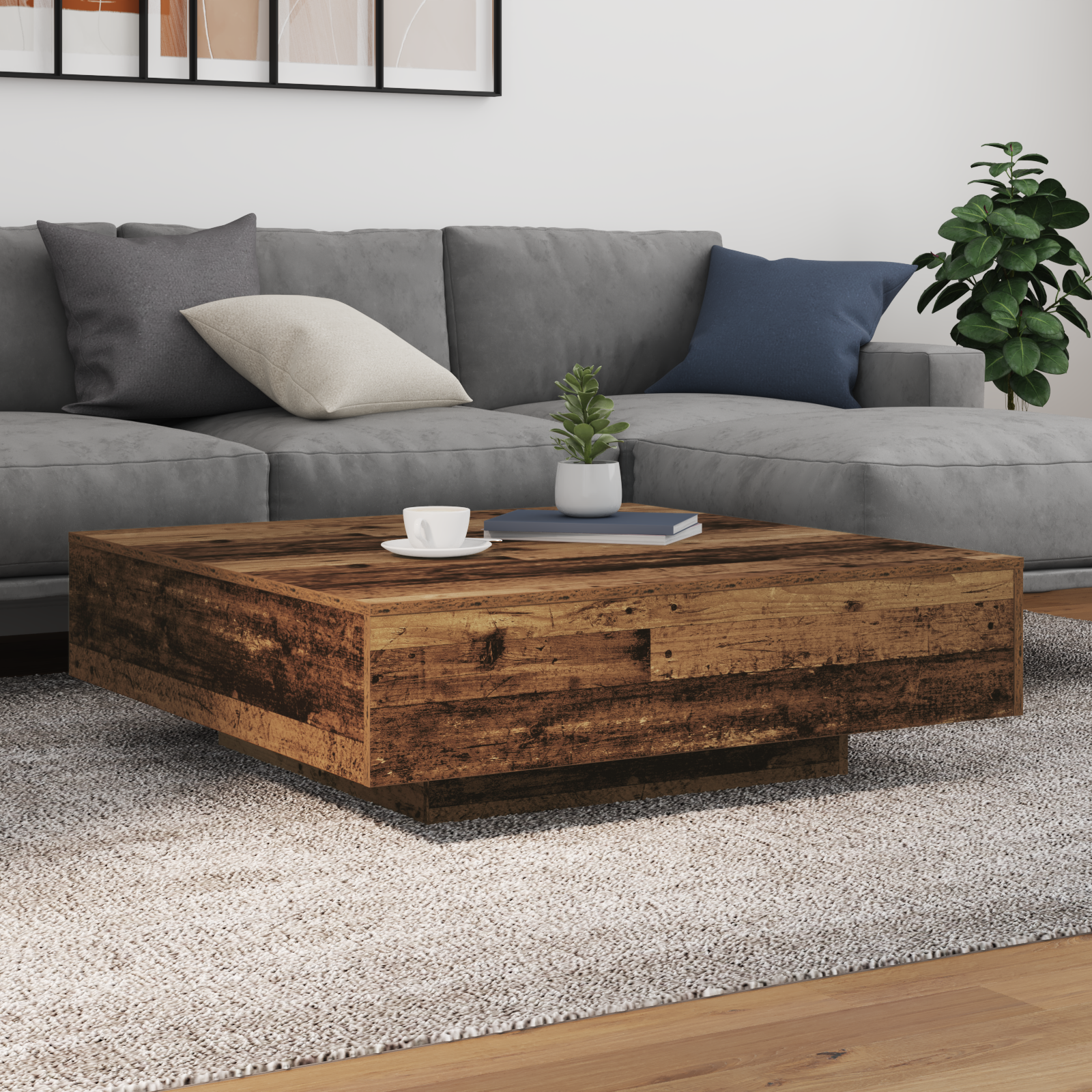 Masă de Cafea Lemn vechi 100 x 100 x 31 cm Lemn compozit GartenMobel Dekor