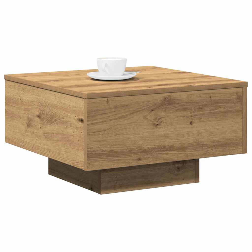 Masă de cafea stejar artizanal 55 x 55 x 31 cm Lemn compozit GartenMobel Dekor