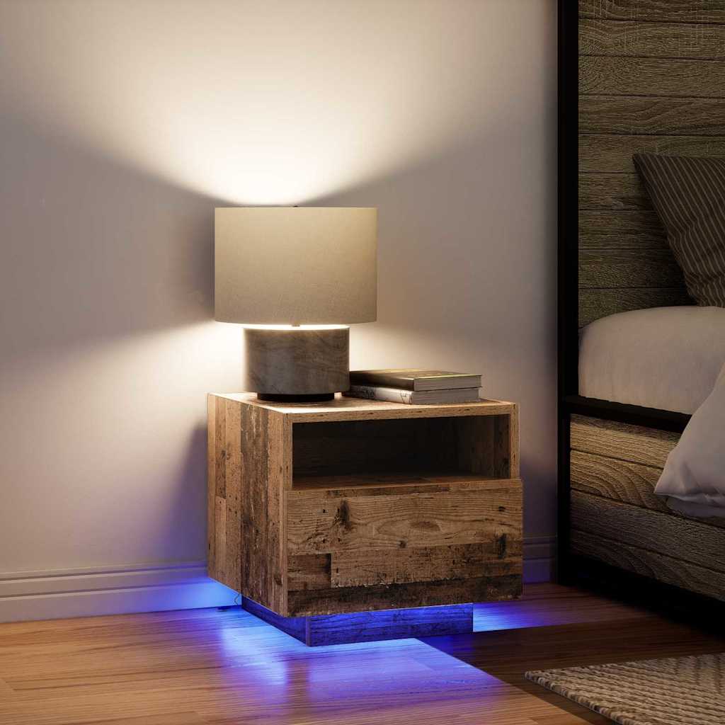 Noptieră 2 pcs Lemn vechi 40 x 39 x 37 cm Lemn compozit GartenMobel Dekor