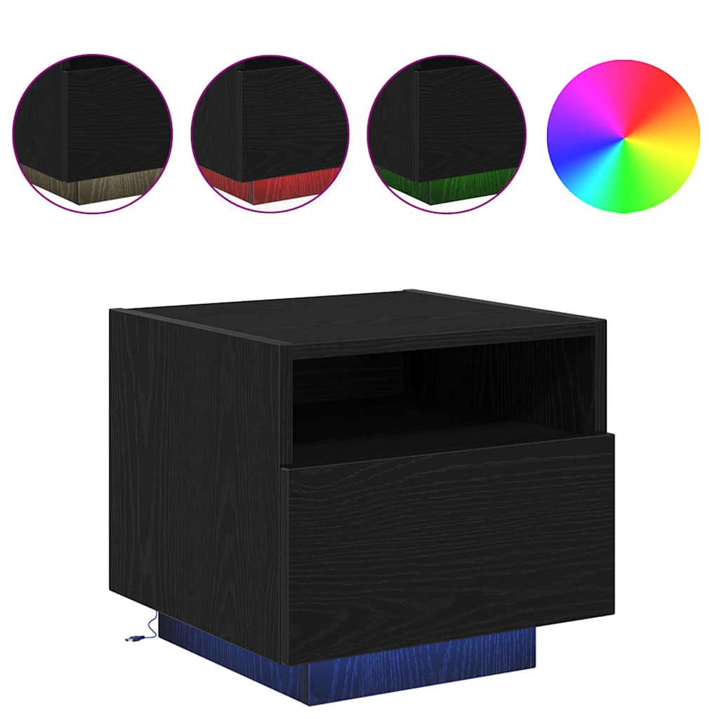 Noptieră cu sertar Stejar negru 40 x 39 x 37 cm Lemn compozit GartenMobel Dekor