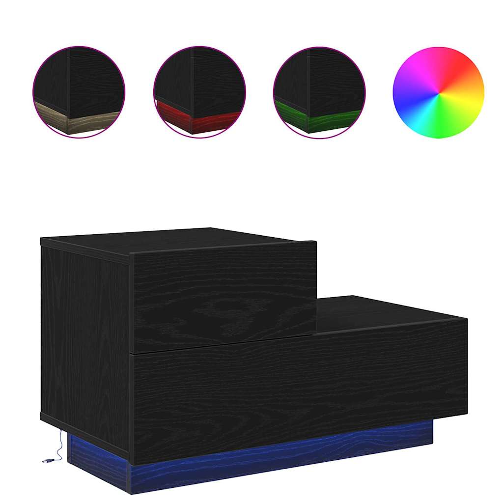 Noptieră cu sertar Stejar negru 70 x 36 x 40.5 cm Lemn compozit GartenMobel Dekor