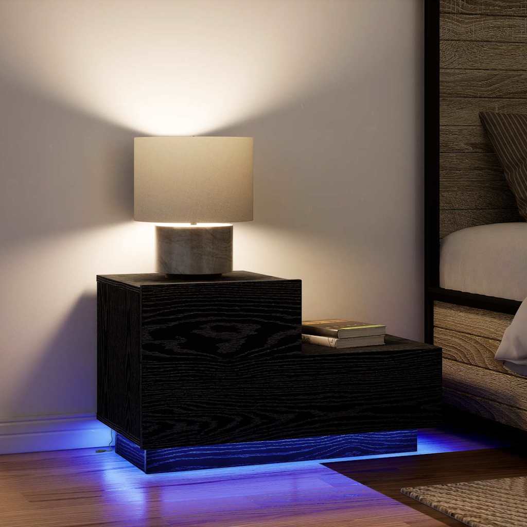 Noptieră cu sertar Stejar negru 70 x 36 x 40.5 cm Lemn compozit GartenMobel Dekor