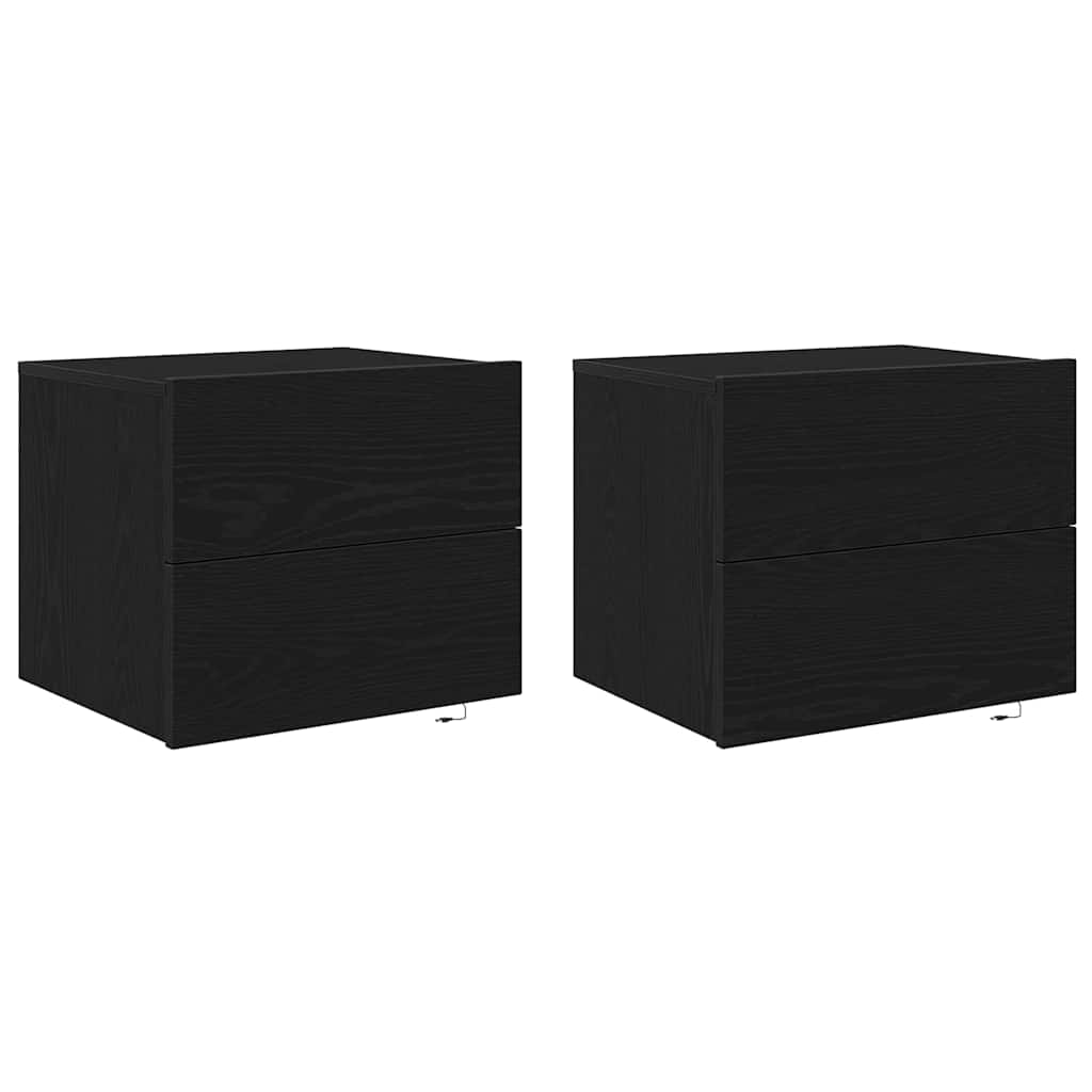 Noptieră suspendată 2 pcs Stejar negru 50 x 39 x 41 cm GartenMobel Dekor
