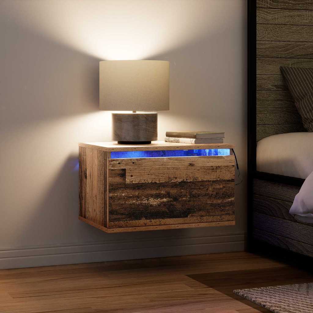 Noptieră suspendată Lemn vechi 50 x 36 x 30 cm Lemn compozit GartenMobel Dekor