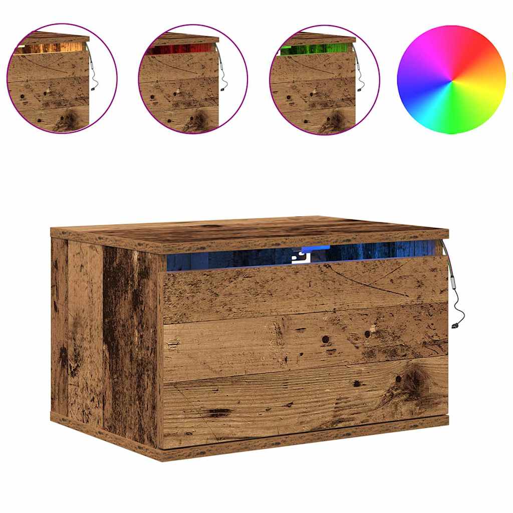 Noptieră suspendată Lemn vechi 50 x 36 x 30 cm Lemn compozit GartenMobel Dekor