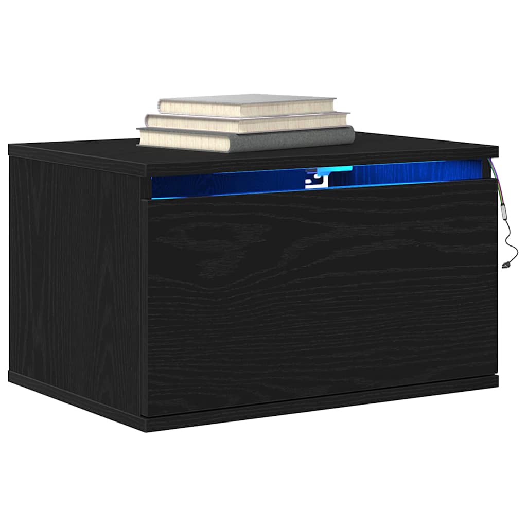 Noptieră suspendată Stejar negru 50 x 36 x 30 cm Lemn compozit GartenMobel Dekor