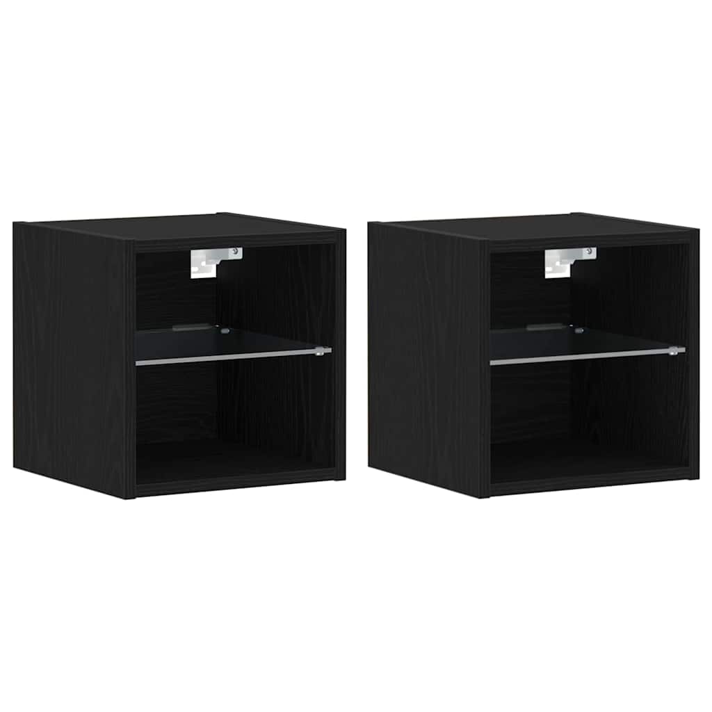 Cabinet TV 2 pcs Negru 30 x 28.5 x 30 cm Lemn compozit GartenMobel Dekor