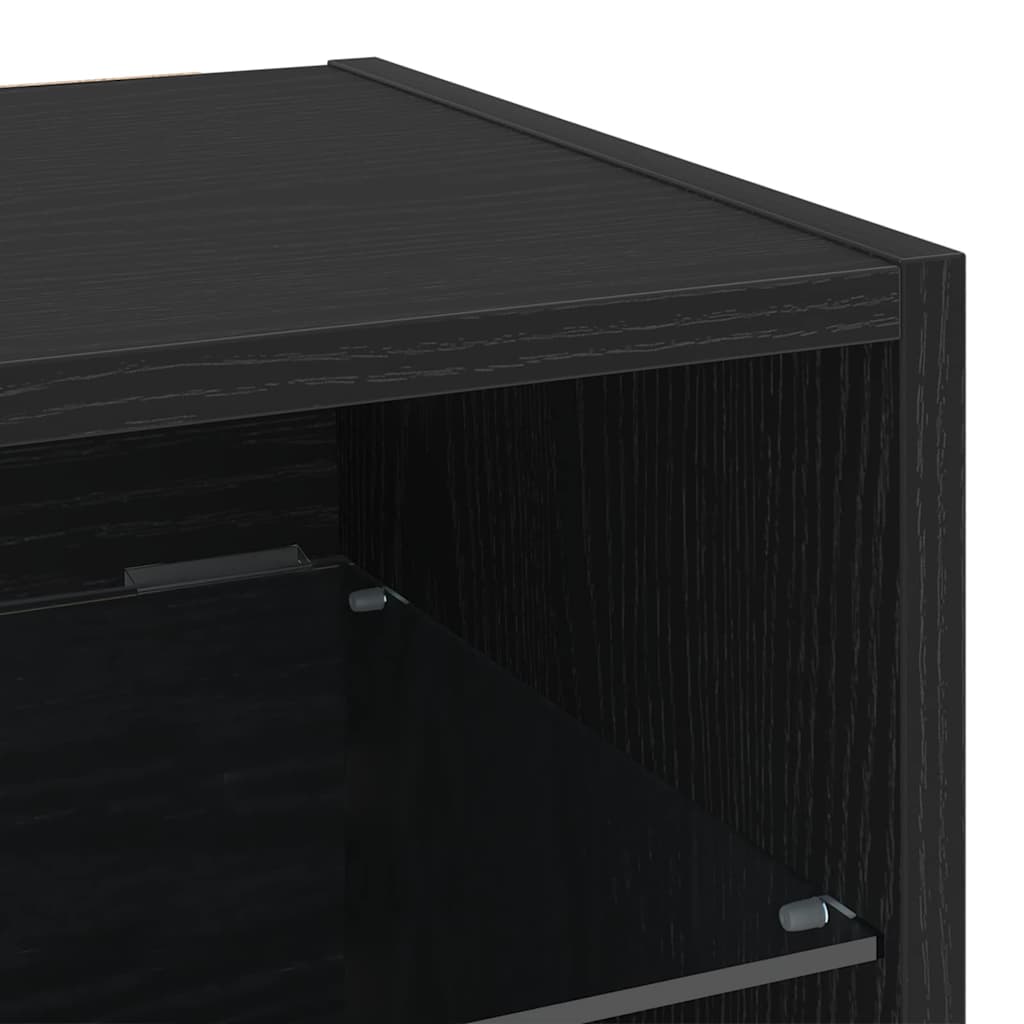 Cabinet TV Negru 30 x 28.5 x 30 cm Lemn compozit GartenMobel Dekor