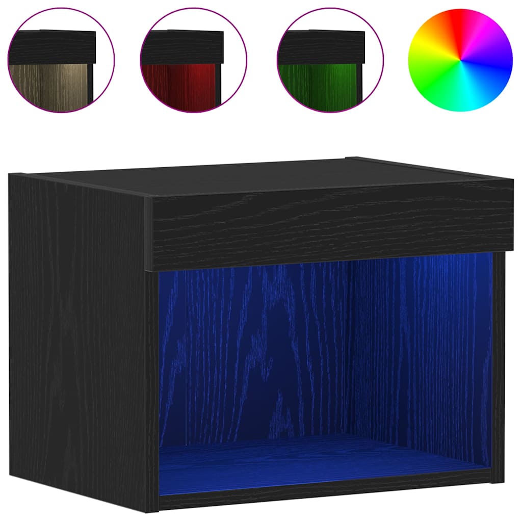 Cabinet TV Pe perete Stejar negru 40 x 30 x 30 cm Lemn compozit GartenMobel Dekor